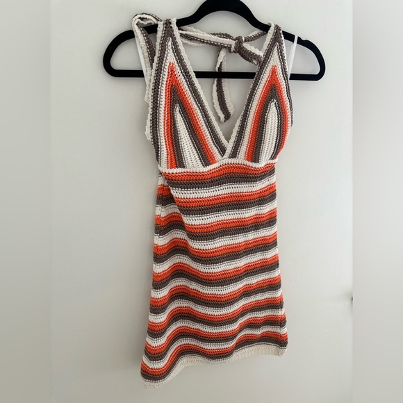 Neon & Nylon Crochet Halterneck Mini Dress NWT - Picture 7 of 10